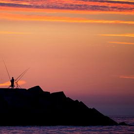 Fischer auf der Südmole von Sander van der Borch
