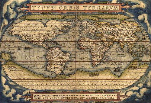 Ortelius World Map Typvs Orbis Terrarvm, 1570.