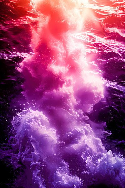 Abstract colourful wave art for modern interiors by Art & Soul Creations