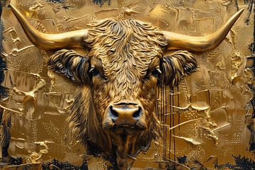 Golden Highlander - Majestic Luxury - Cow by Eva Lee