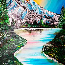 Landschap Schilderij! van J.colordrawingz_