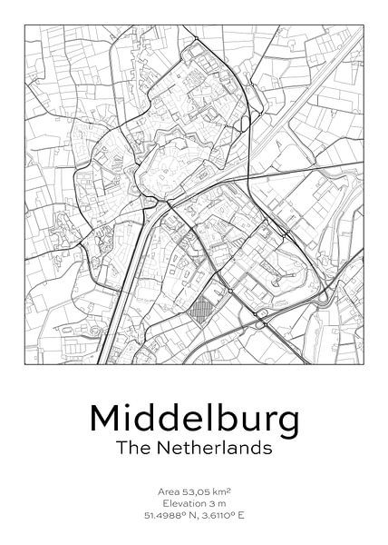 City map - Netherlands - Middelburg by Ramon van Bedaf