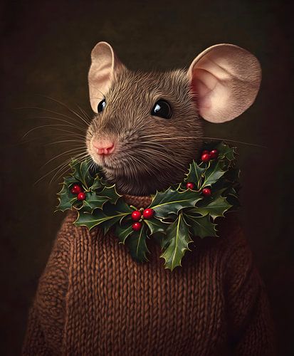 La souris prête pour Noël