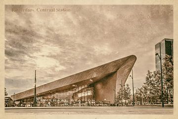 Vintage postcard: Rotterdam Central Station