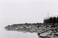 De pier in de mist.
