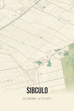 Vintage landkaart van Sibculo (Overijssel) van Rezona