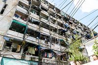 Les bidonvilles de Bangkok à plat