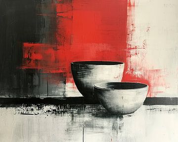 Abstrakt Rot Schwarz | Karminrot Echo von Kunst Laune