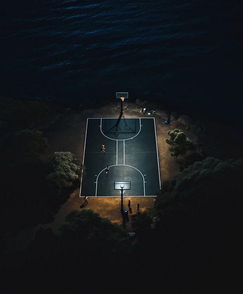 Sportplatz aus der Luft von fernlichtsicht