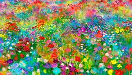 Modern und abstrakt: Buntes Blumenmeer von Studio Pieternel