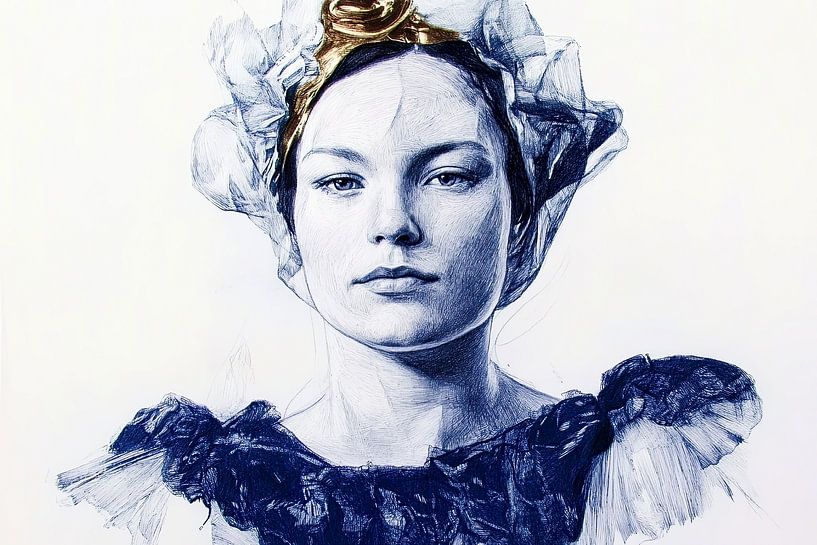 Der Blick von damals, ein Porträt von Frauen von Vlindertuin-Art