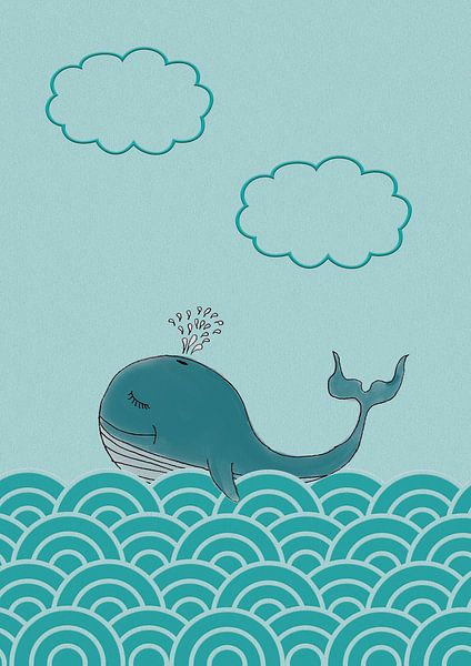 Happy Whale by Printino