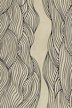 Moderne abstracte kunst. Organische minimalistische lijnen nr. 8 van Dina Dankers