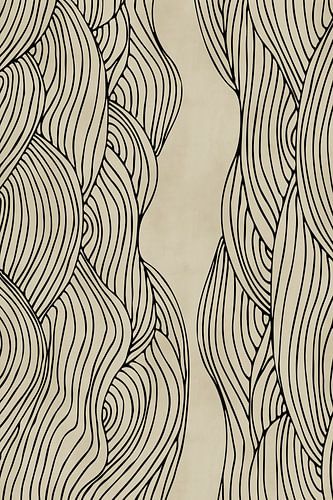 Art abstrait moderne. Lignes organiques minimalistes no. 8