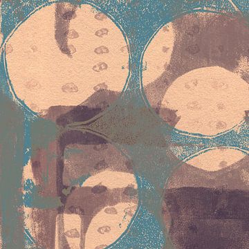 Japandi. Minimalistisch abstract in neutrale tinten II van Dina Dankers