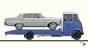 Mercedes-Benz L 319 Autotransporter mit Mercedes-Benz W 111