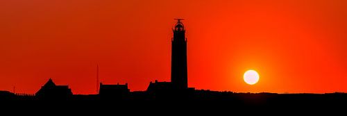 Texel vuurtoren Eierland red sky 01