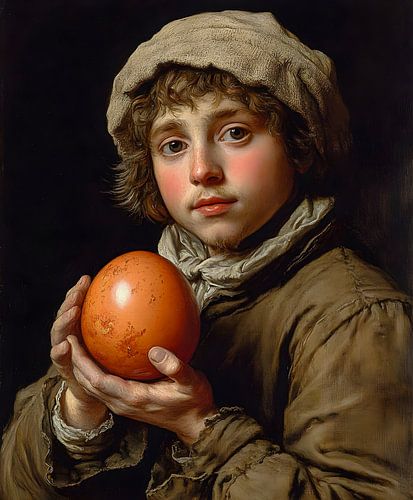 L'enfant à l'œuf avec son don d'or