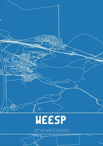 Blueprint | Map | Weesp (North Holland) by Prints of Place