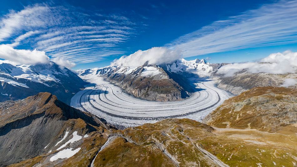 Aletschgletsjerer in de herfst
