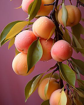 Colourful still life of apricots by Studio Allee