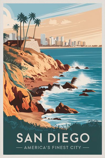 San Diego by Poster Art Shop