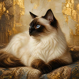 Cat Art Collection - Balinese kat van Johannas Art Creations