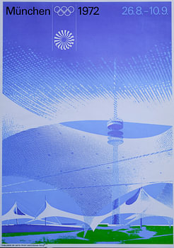 Das offizielle Plakat für die Olympischen Spiele 1972 in München