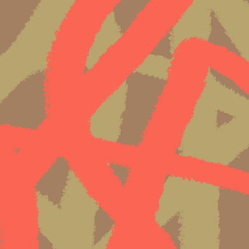 Moderne abstracte kunst. Lijnen in heldere kleuren. Rood, beige, bruin