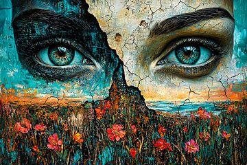 Krachtige ogen in surrealistisch landschap van Art & Soul Creations
