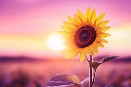 Sonnenblume bei warmem Sonnenuntergang von Imperial Art House