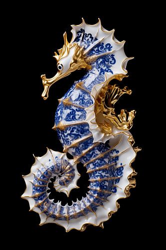 Seepferdchen Delfter Blau von Marianne Ottemann - OTTI