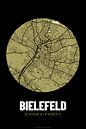 Bielefeld – City Map Design Stadtplan Karte (Grunge) von ViaMapia Miniaturansicht