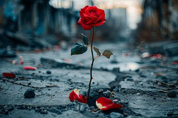 Rose für Hoffnung in dunklen Tagen von Egon Zitter