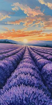 Sunset over the Lavender Field by Whale & Sons
