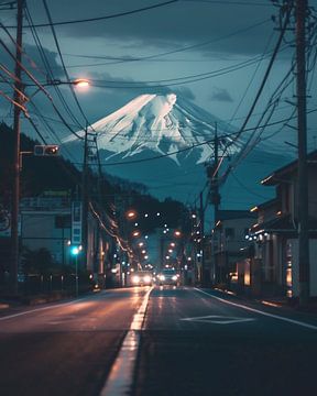 Fuji in magisch licht van fernlichtsicht
