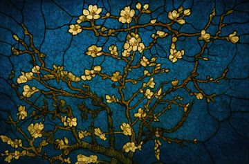 Goldene Blüte mit dunklen Zweigen von Art & Soul Creations