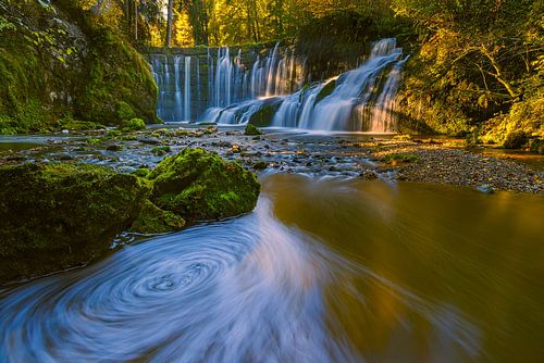 De Geratserwaterval in de Allgäu-regio van Beieren, Zuid-Duitsland van Henk Meijer Photography