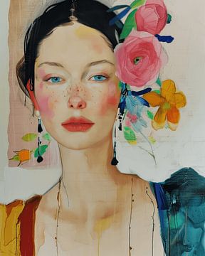 De vrouw met bloemen in het haar van Carla Van Iersel