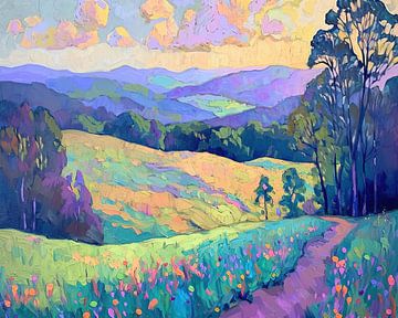 Neon Bloom Trail by Art Whims