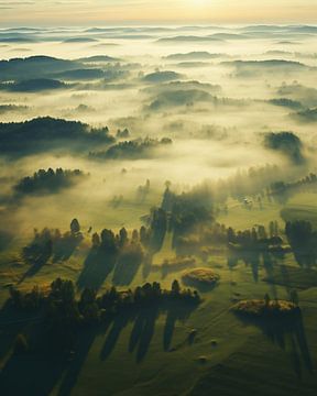 Landschap in West-Pommeren van fernlichtsicht