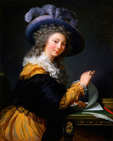Comtesse de Cérès (Dame die een brief vouwt), Élisabeth Vigée-Le Brun van Meesterlijcke Meesters