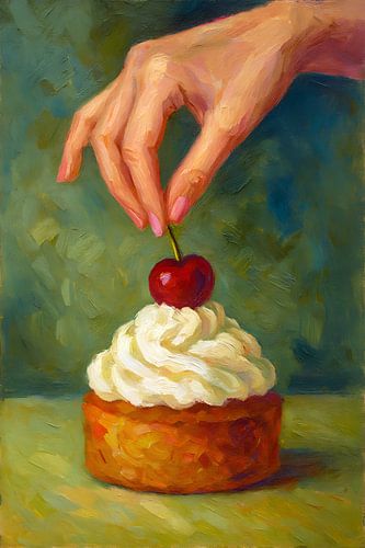 Cherry on the cake painting.