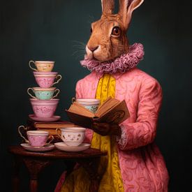 Lesehase mit märchenhaften Teetassen von But First Framing
