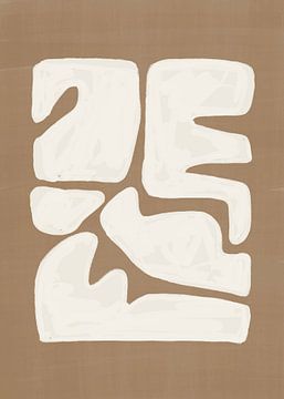 Abstrakte Formen #2 | Braun Weiß von Bohomadic Studio