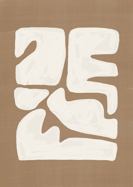 Abstract Shapes #2 | Brown White by Bohomadic Studio