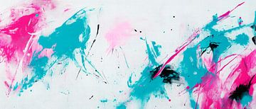 Explosion of colour in pink and turquoise by Poster Art Shop