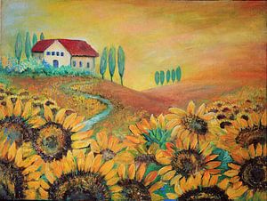 sunflowerfield in Italy.. sur Els Fonteine