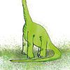 Tekening van een Baby Brachiosaurus van Debbie van Eck