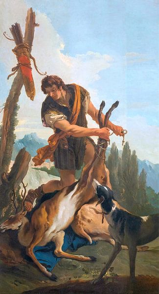 Giambattista Tiepolo, Jäger und Hirsch - 1718 - 1730 von Atelier Liesjes